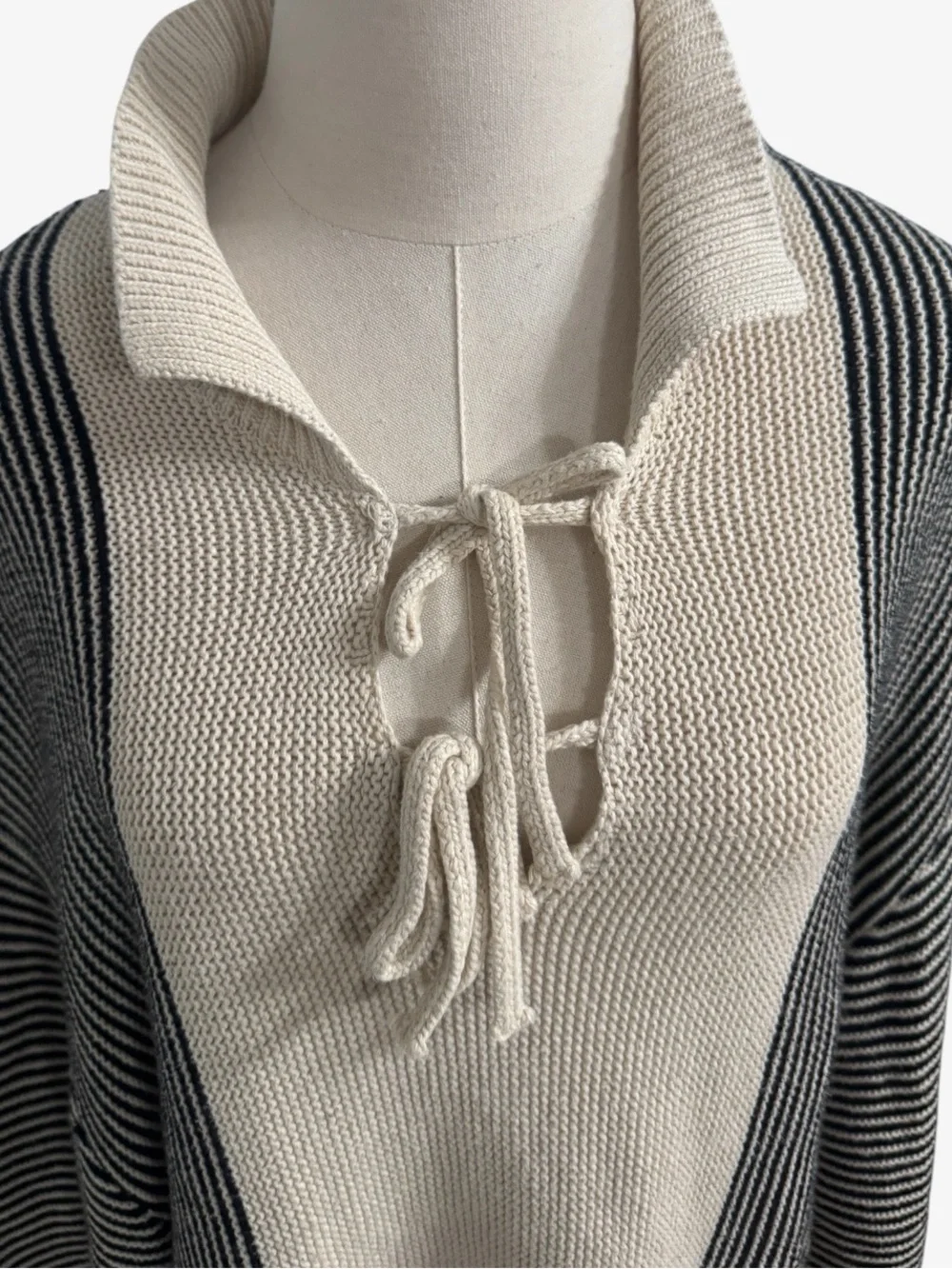 Found Cotton Sweater Tie Front Medium Coastalcore